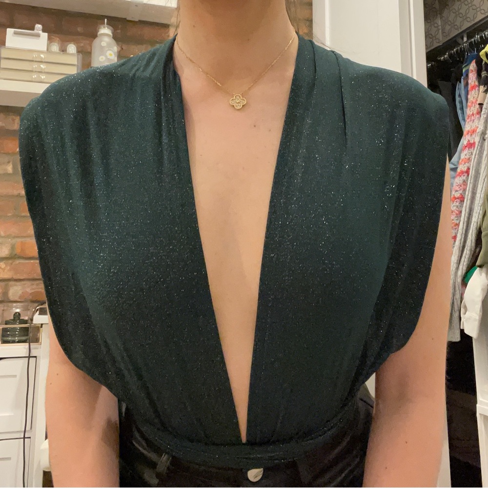 Green shimmery bodysuit S/M